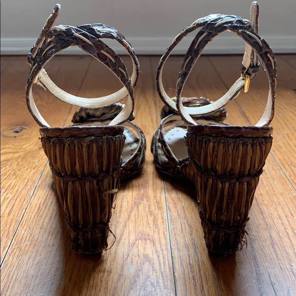 Prada jewel and silk straw espadrille sandals - Picture 6 of 8
